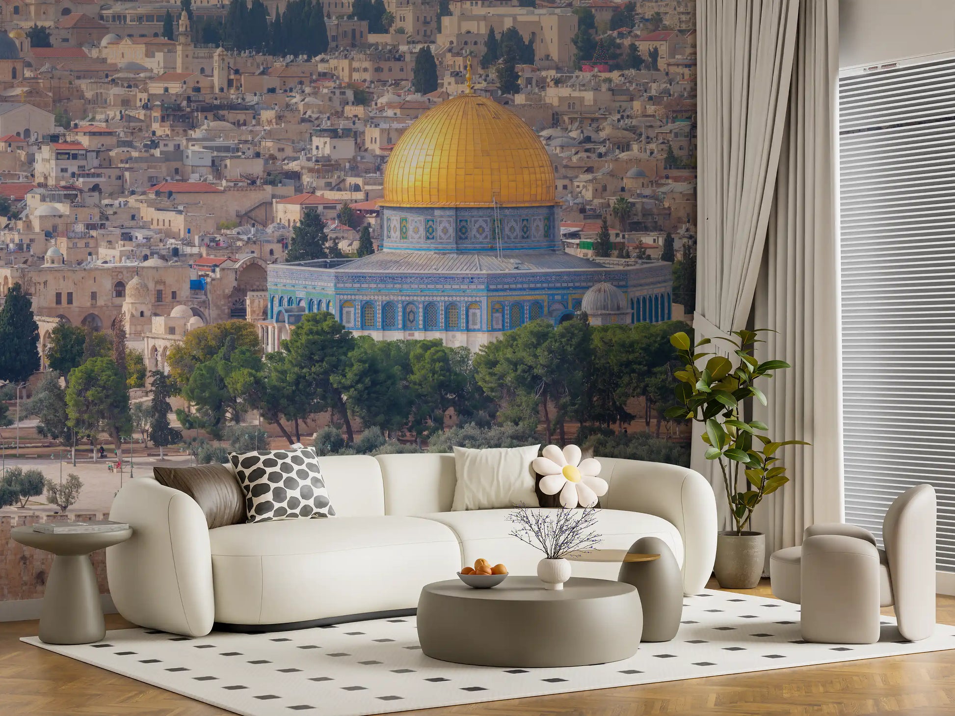 Jerusalem Golden Dome Architectural Vista Wall Mural