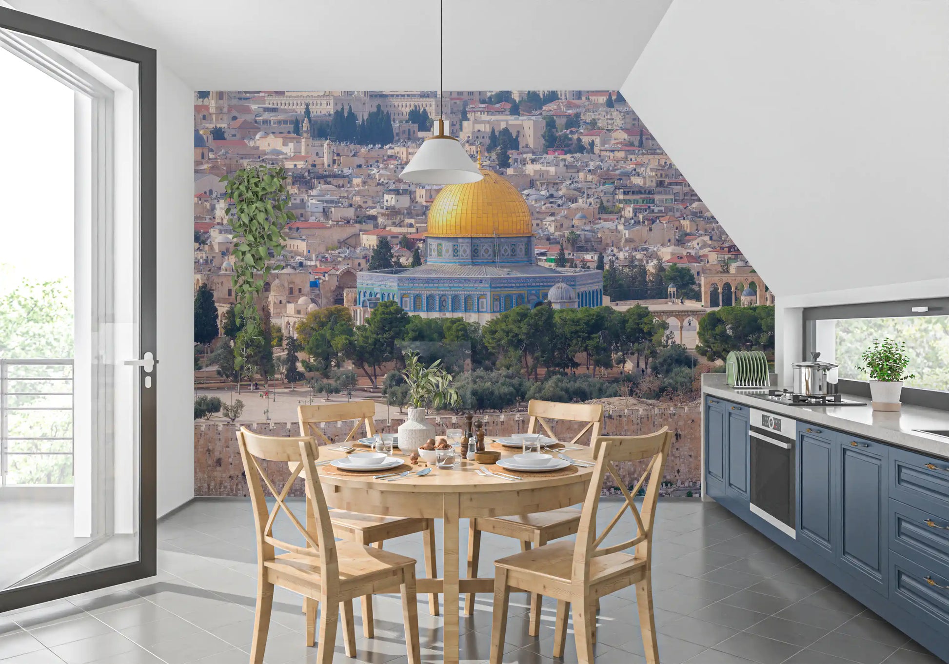 Jerusalem Golden Dome Architectural Vista Wall Mural