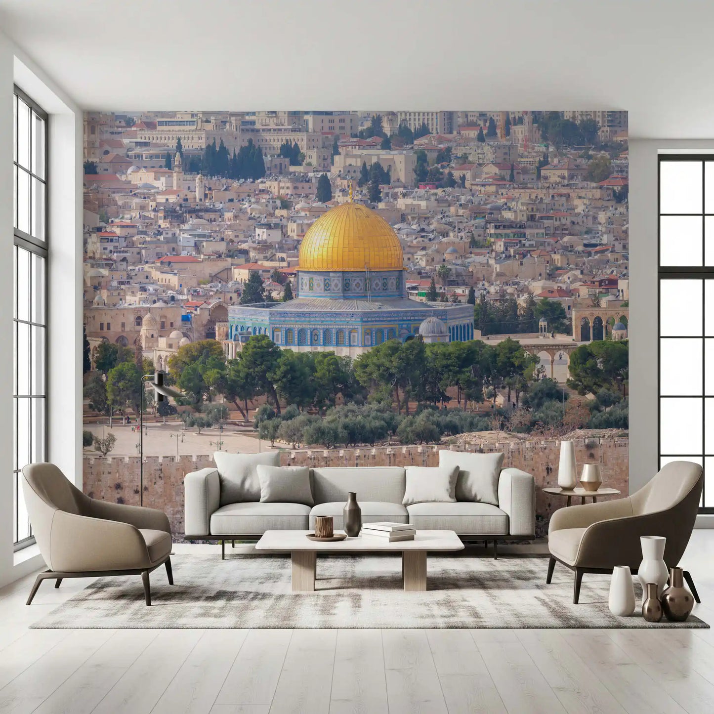 Jerusalem Golden Dome Architectural Vista Wall Mural