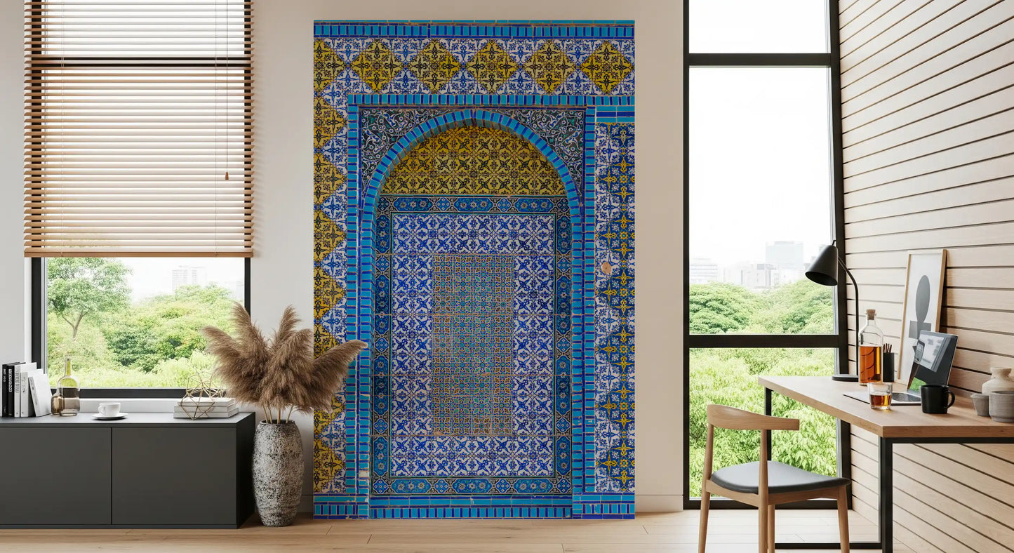 Cobalt Tile Symmetry Wall Mural