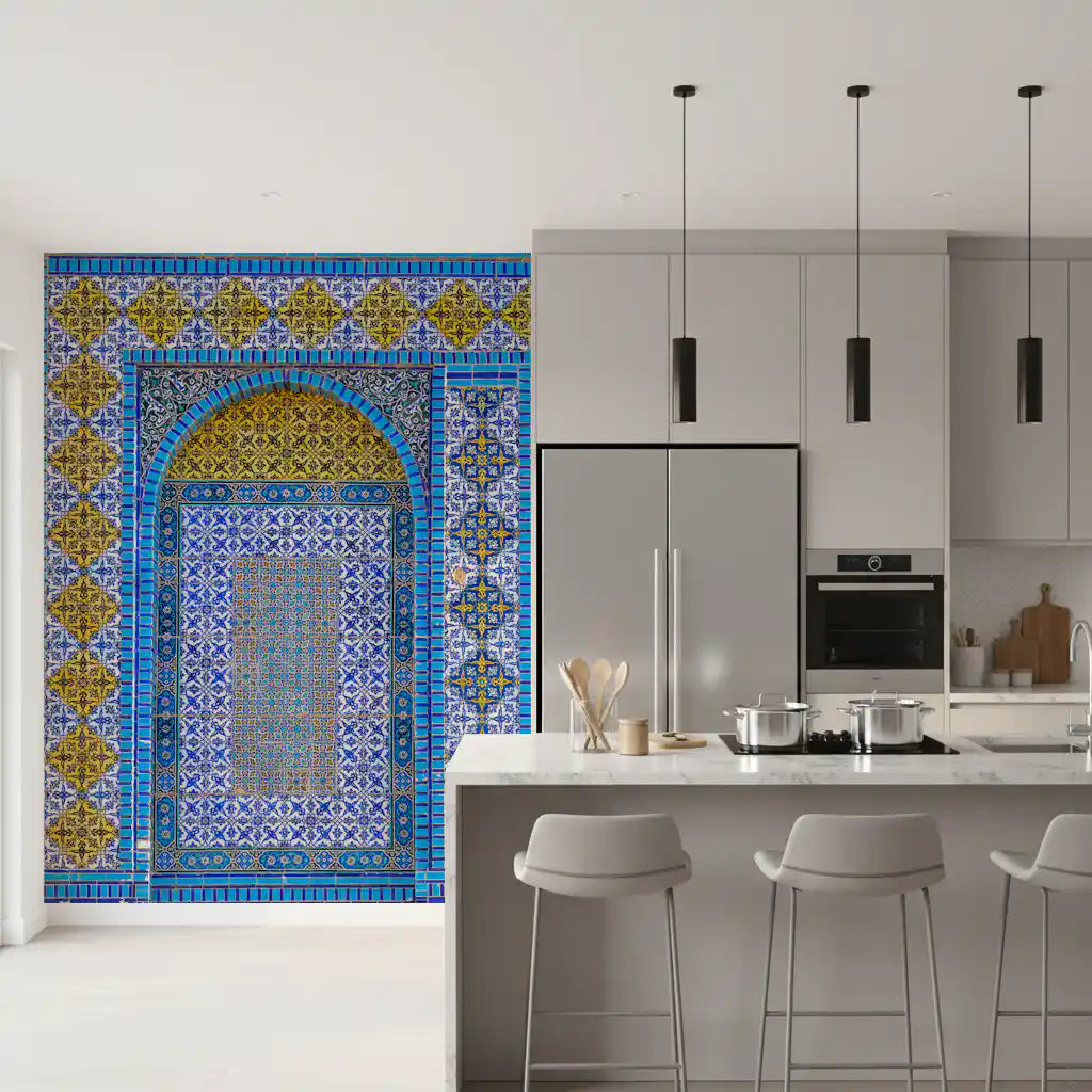 Cobalt Tile Symmetry Wall Mural
