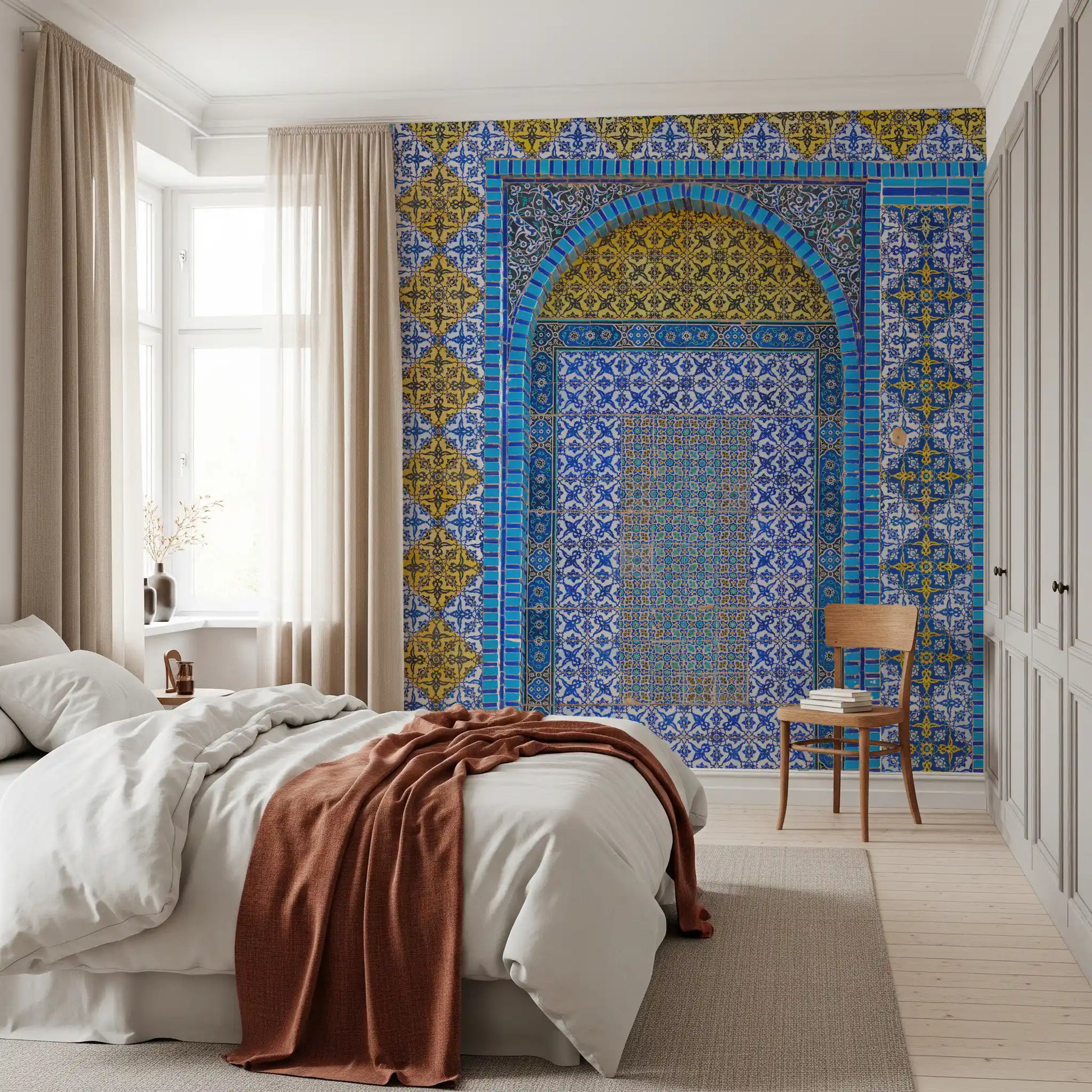 Cobalt Tile Symmetry Wall Mural