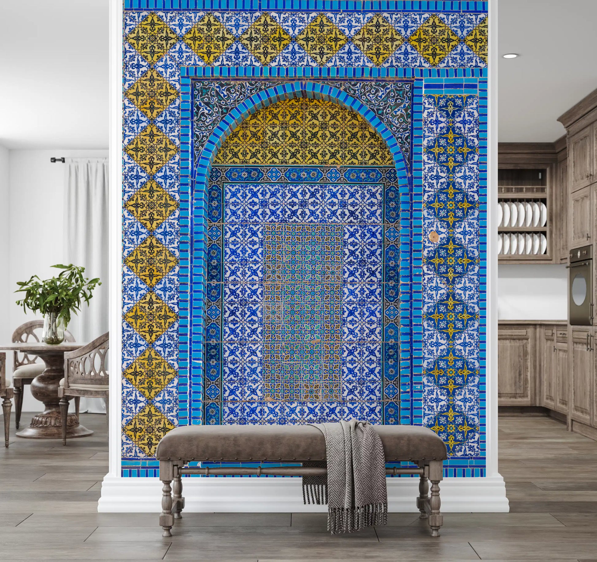 Cobalt Tile Symmetry Wall Mural