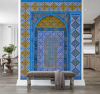 Cobalt Tile Symmetry Wall Mural