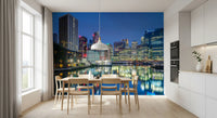 Metropolitan Water Reflection at Dusk Wall Mural