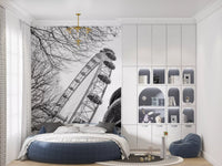 London Landmark Observation Wheel and Lamppost Wall Mural