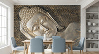 Meditative Metallic Sculpture Surface Wall Mural