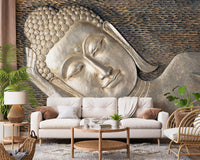 Meditative Metallic Sculpture Surface Wall Mural