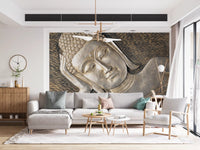Meditative Metallic Sculpture Surface Wall Mural
