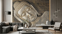 Meditative Metallic Sculpture Surface Wall Mural