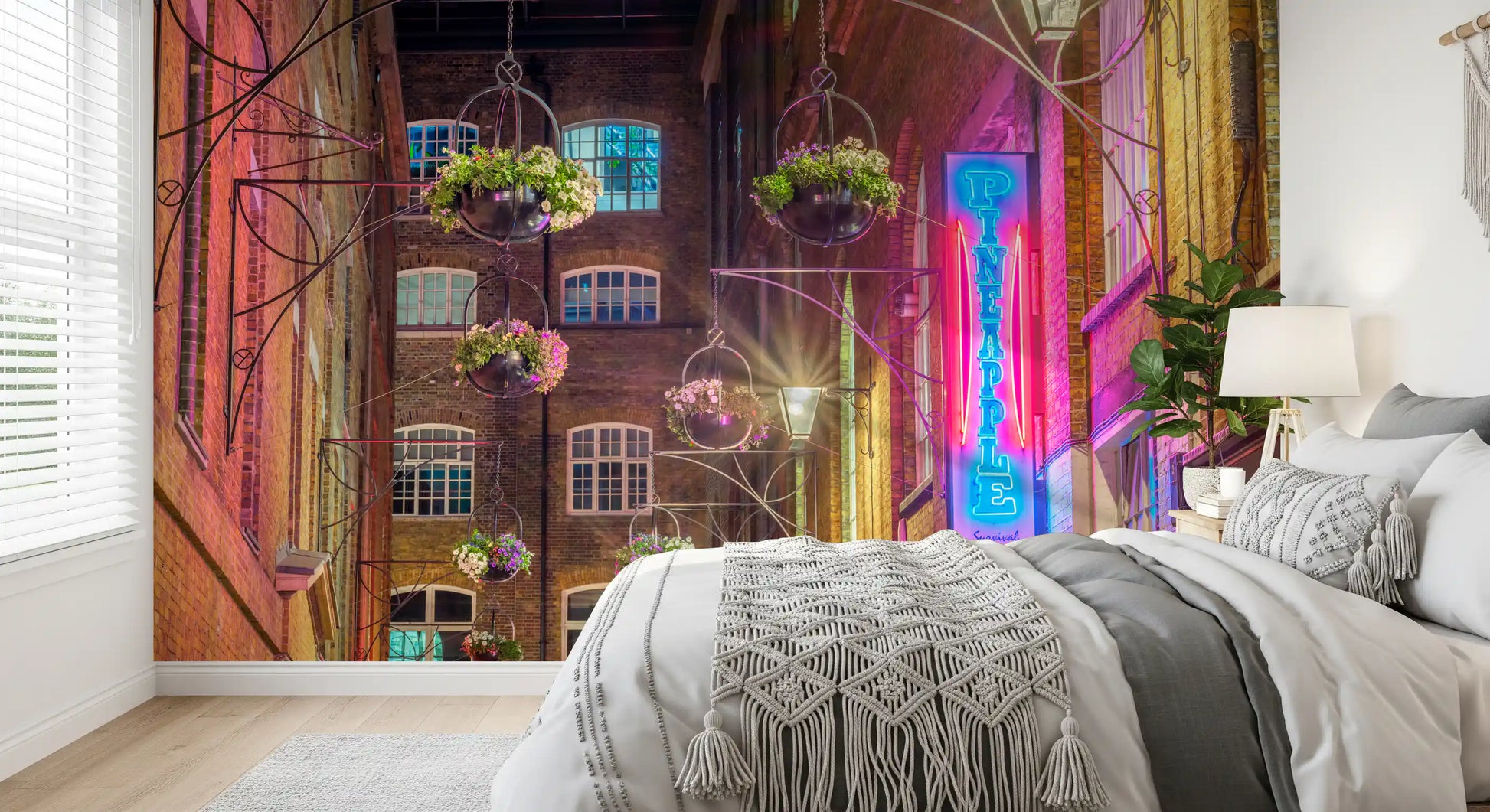 Industrial Night Bloom Wall Mural