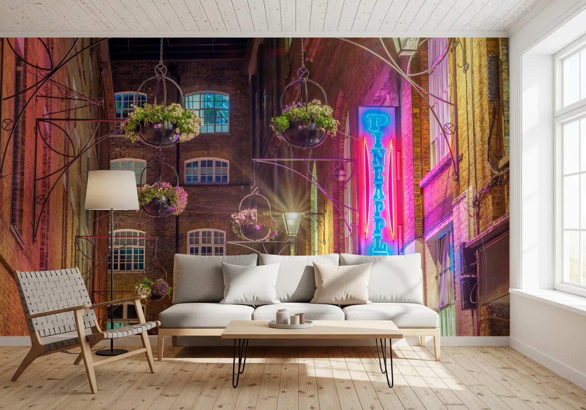 Industrial Night Bloom Wall Mural