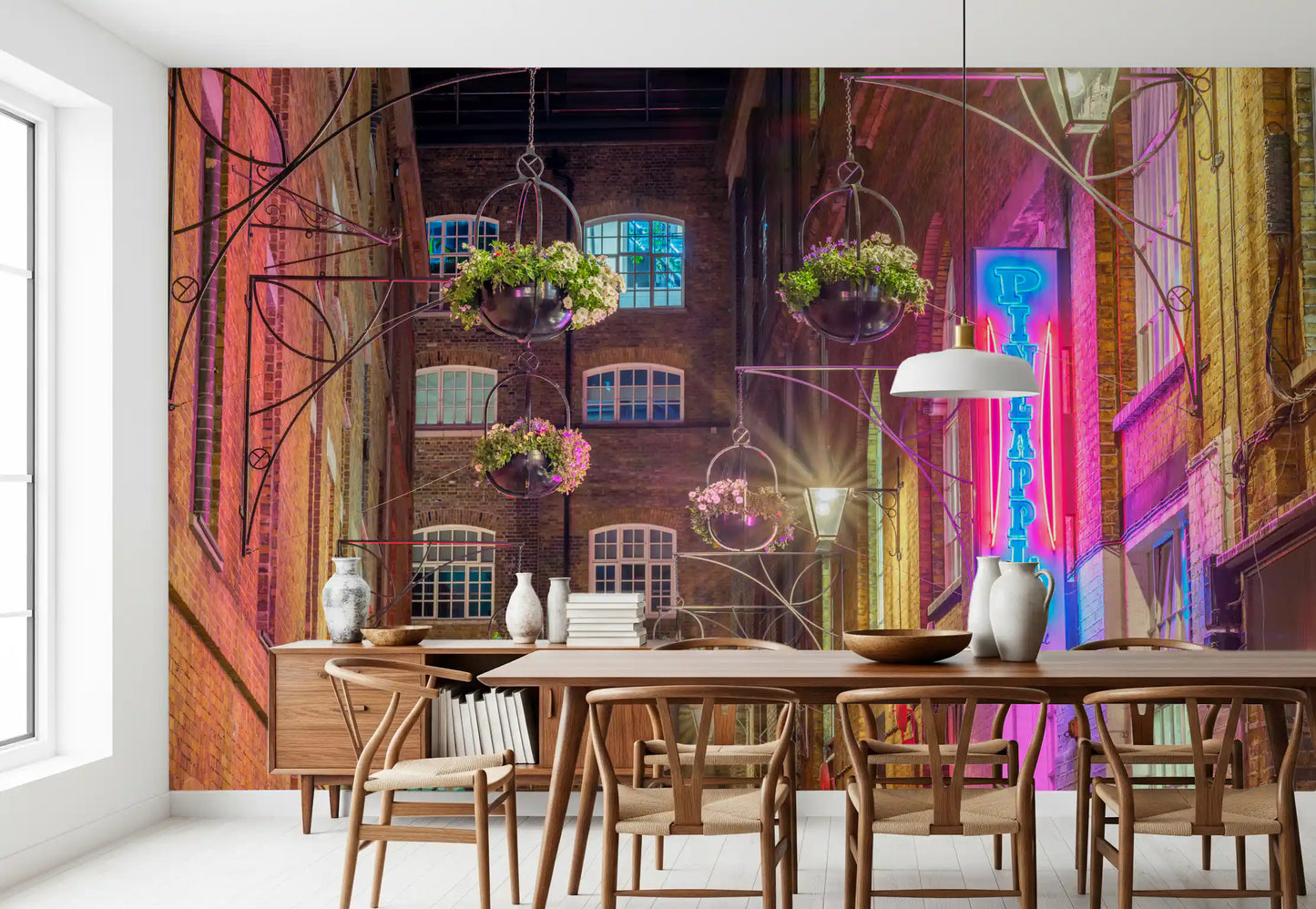 Industrial Night Bloom Wall Mural