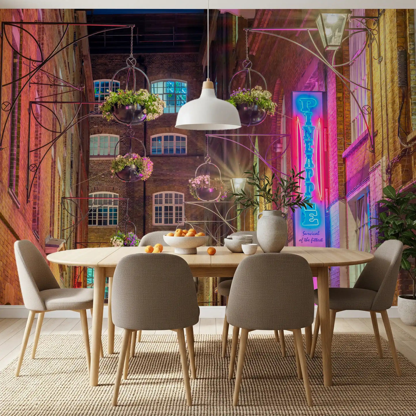 Industrial Night Bloom Wall Mural
