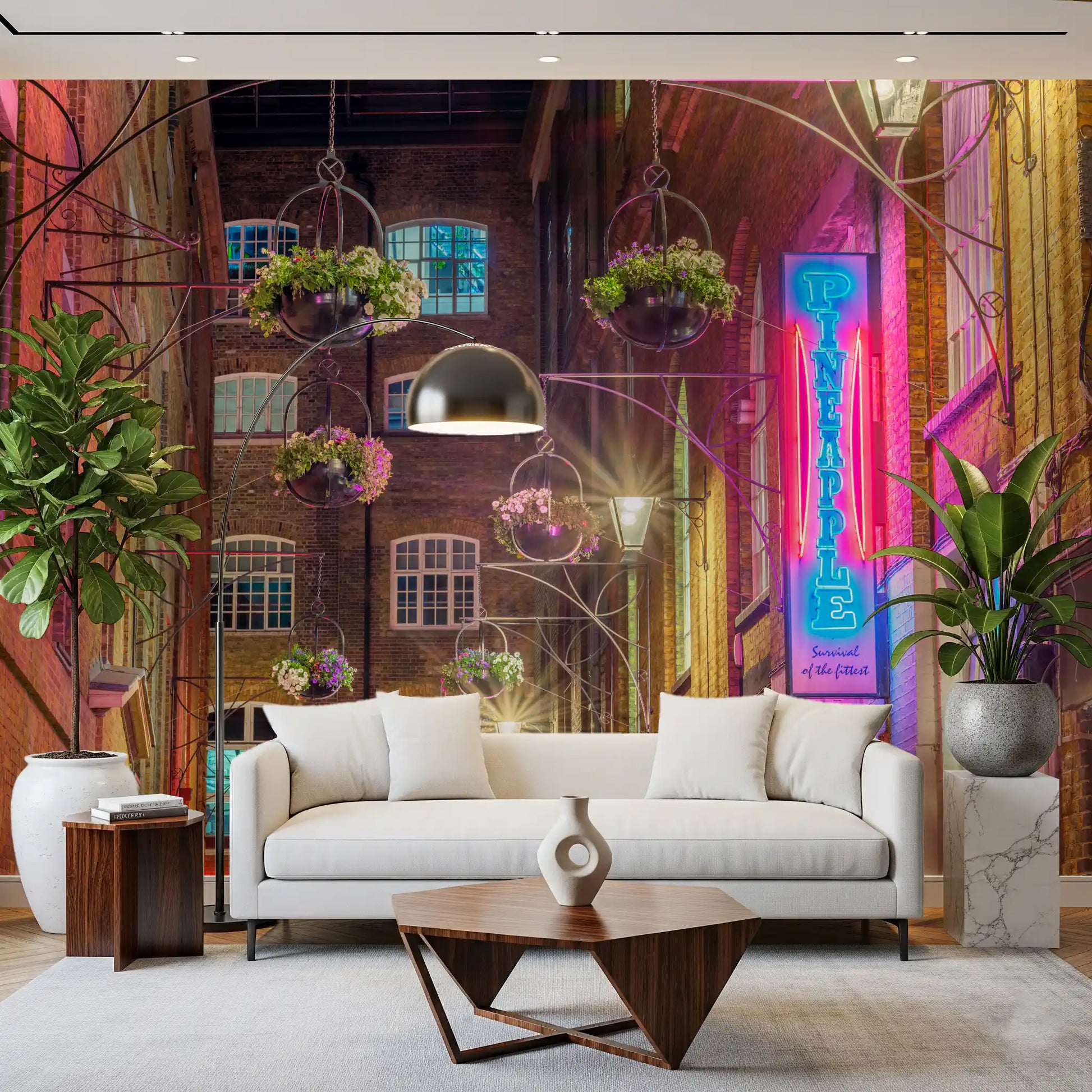 Industrial Night Bloom Wall Mural