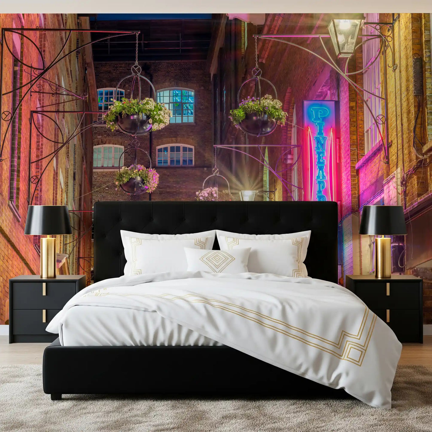 Industrial Night Bloom Wall Mural
