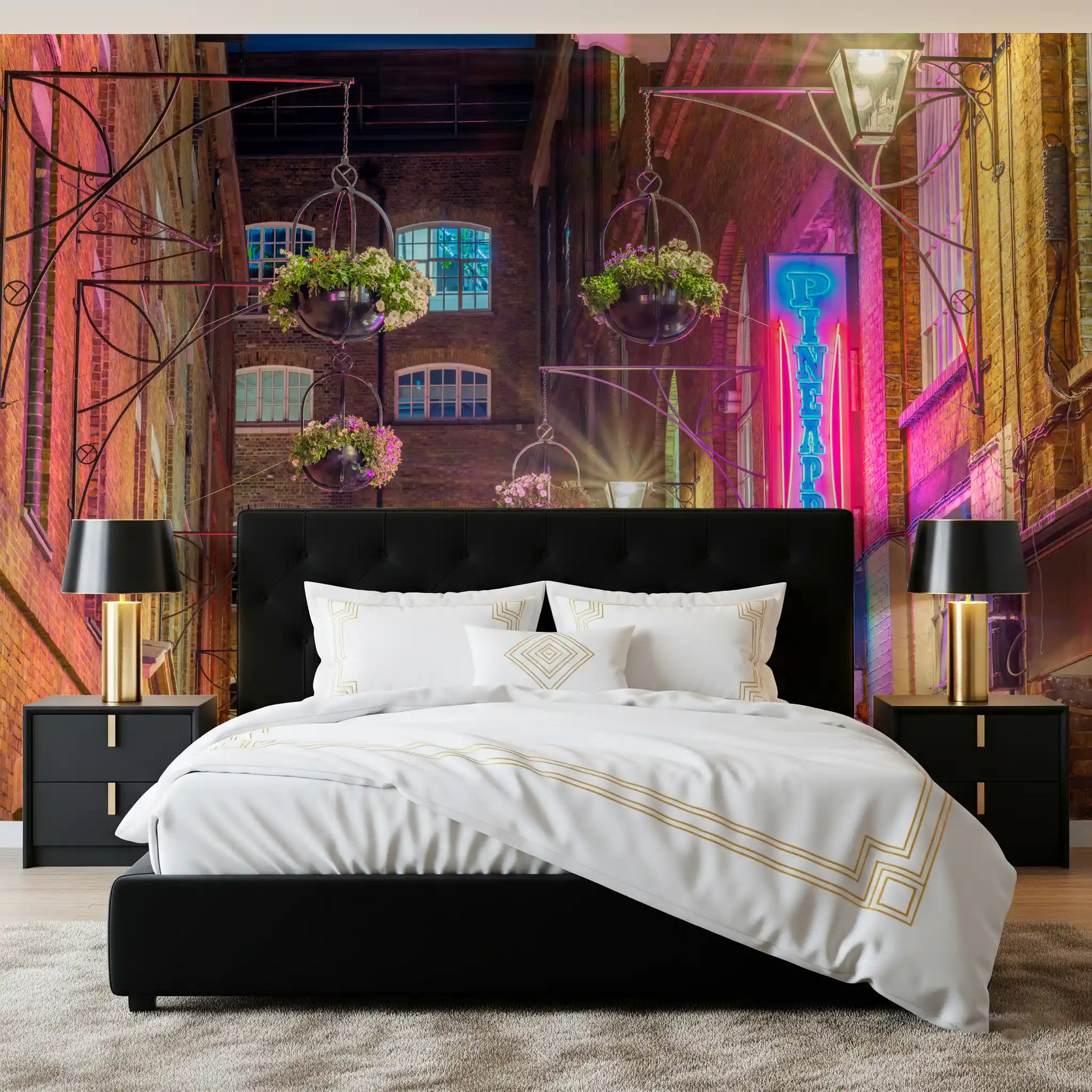 Industrial Night Bloom Wall Mural