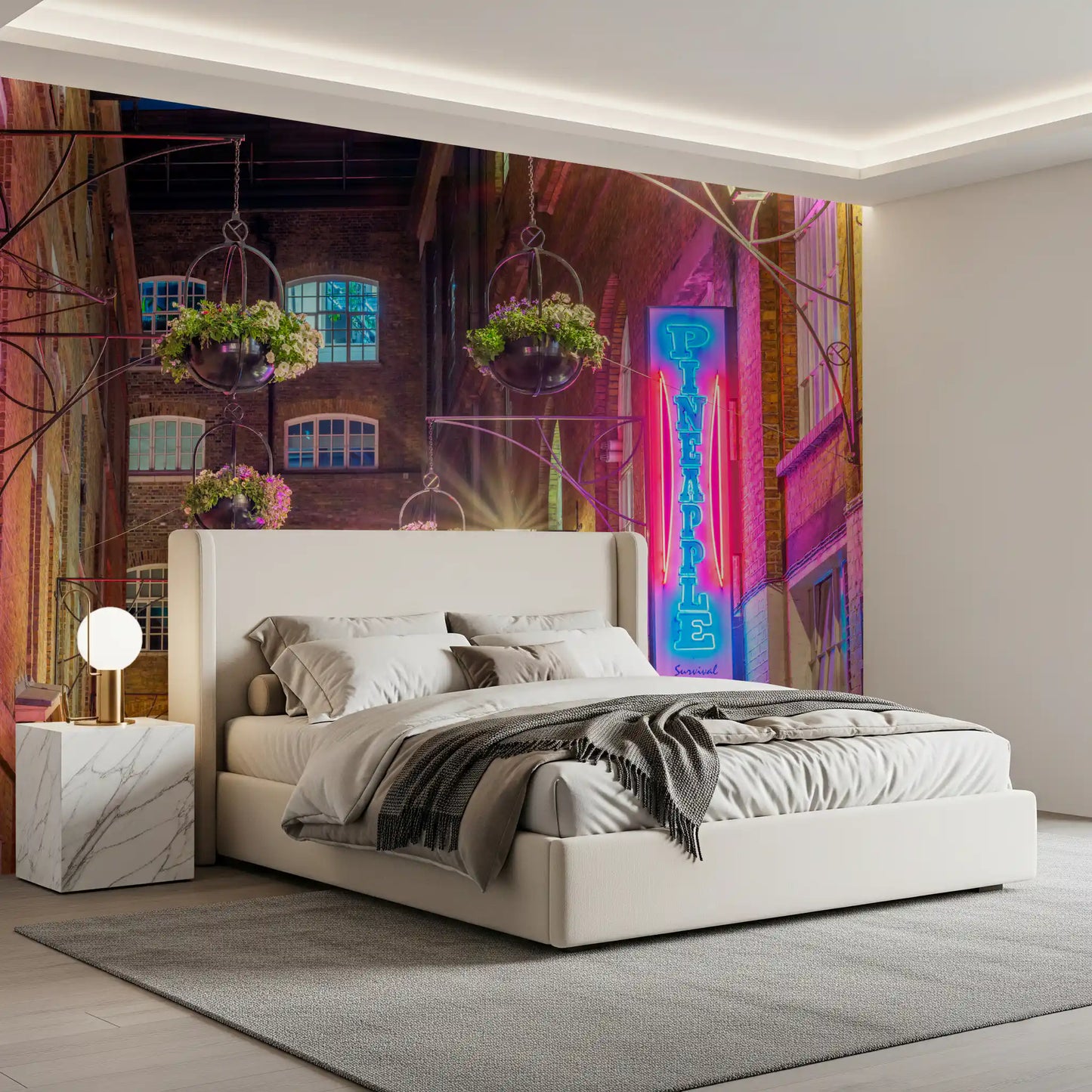 Industrial Night Bloom Wall Mural