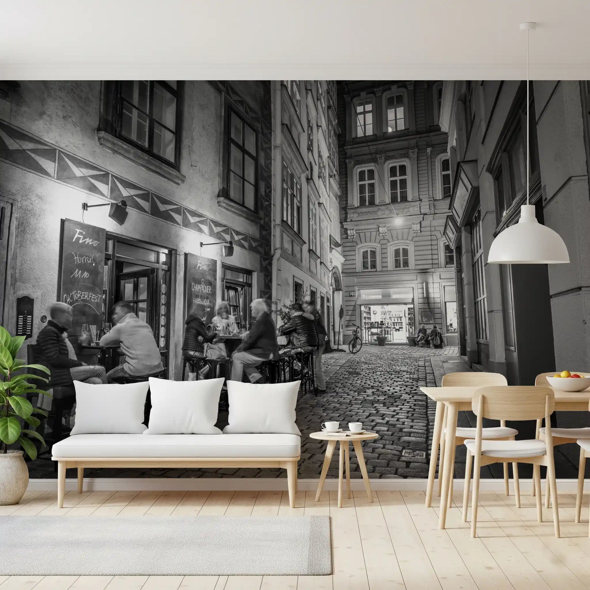 Classic Cobblestone Bistro Wall Mural