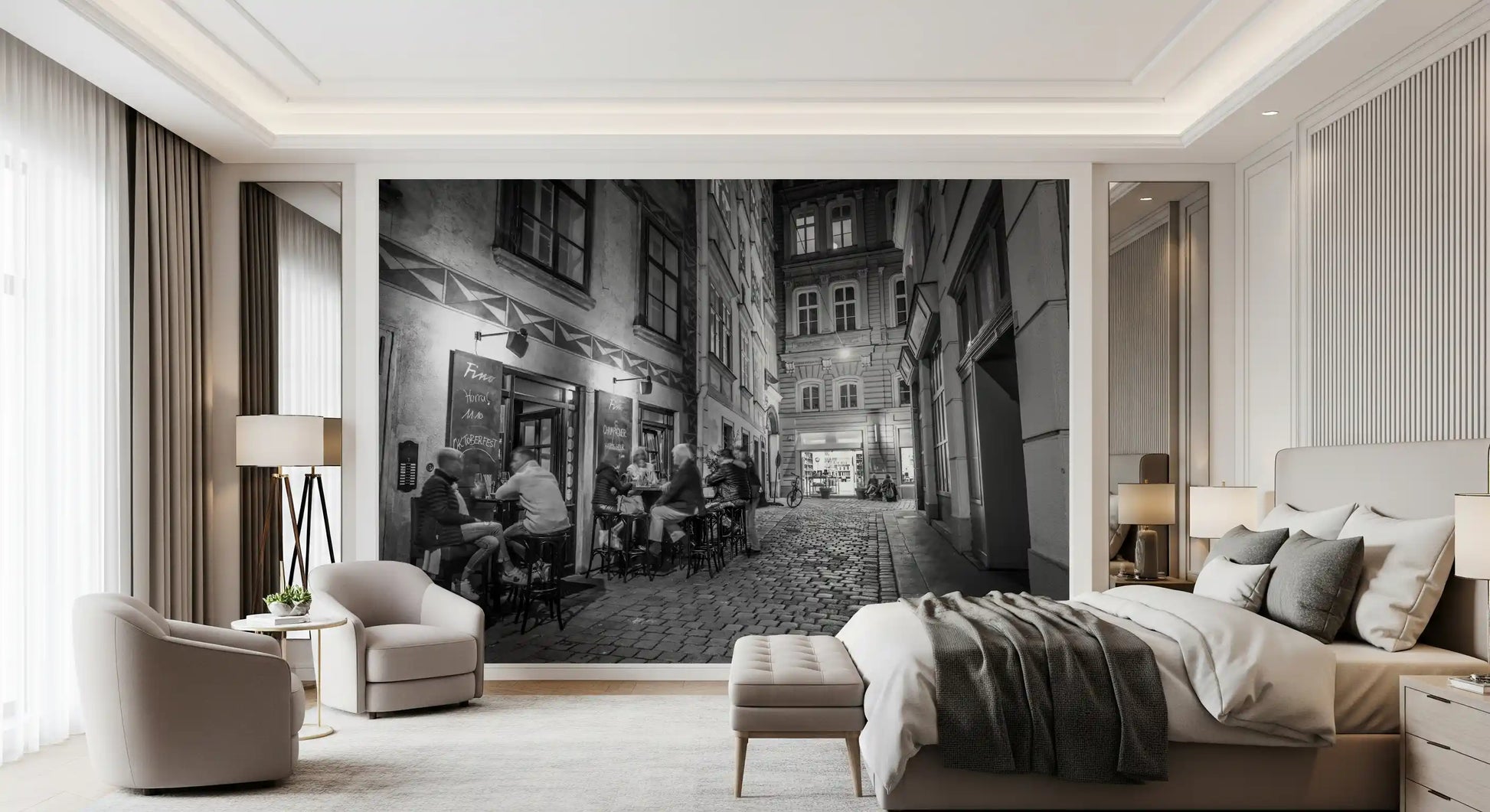 Classic Cobblestone Bistro Wall Mural
