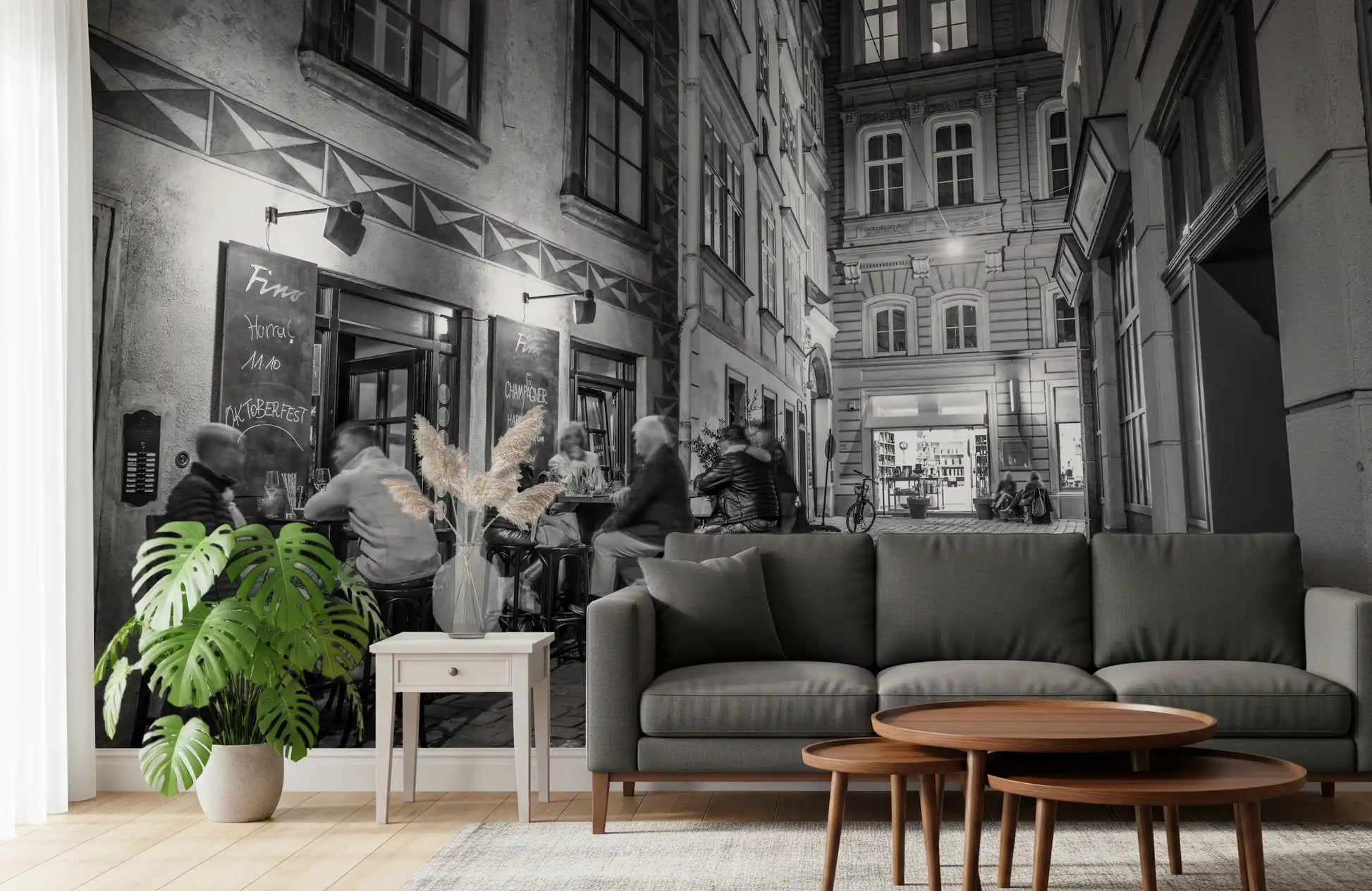Classic Cobblestone Bistro Wall Mural