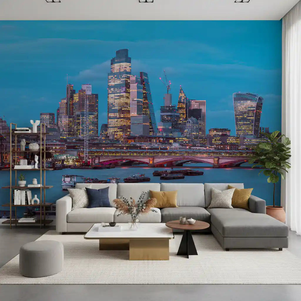 Thames River Urban Twilight Wall Mural