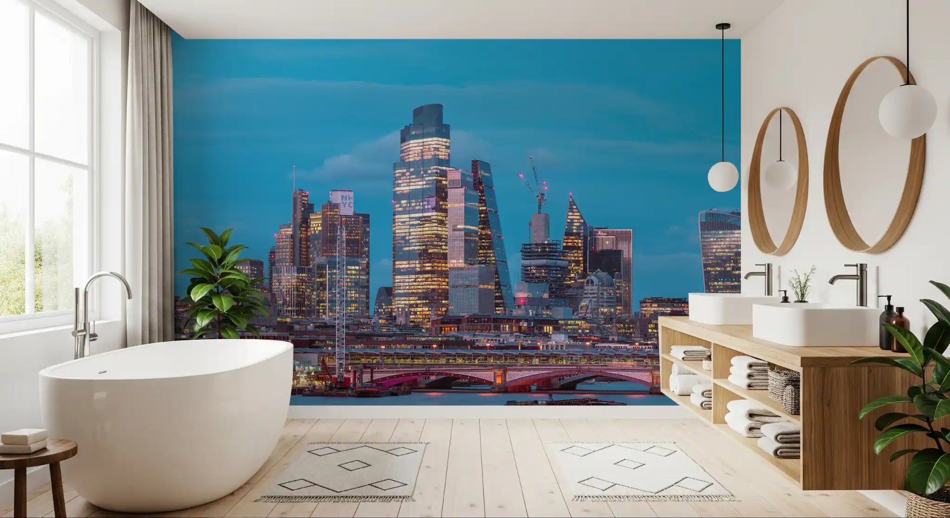 Thames River Urban Twilight Wall Mural