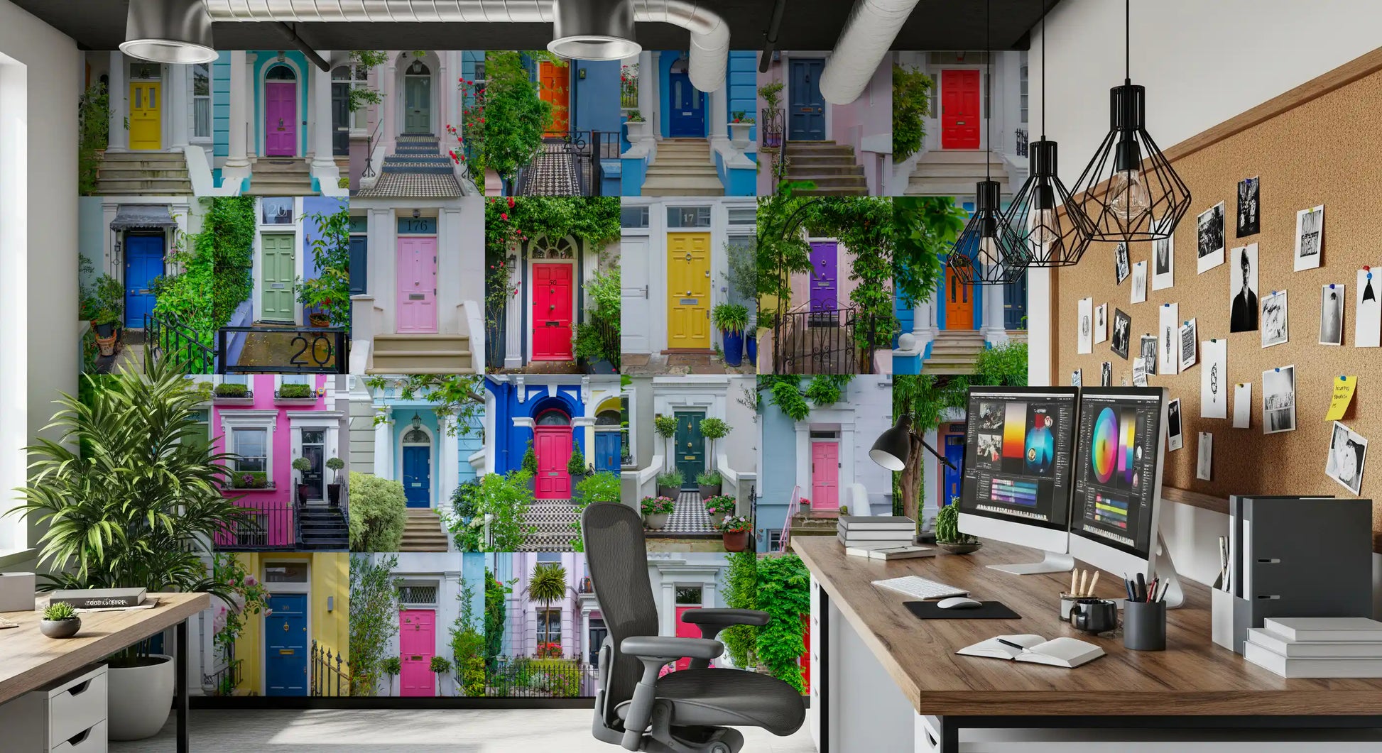 Urban Entrance Architectural Mosaic Wall Mural