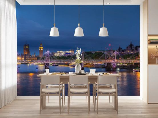 Evening Thames Cityscape Panorama Wall Mural