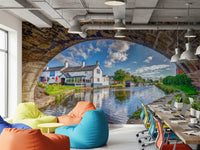 Stone Archway Waterside View Wall Mural