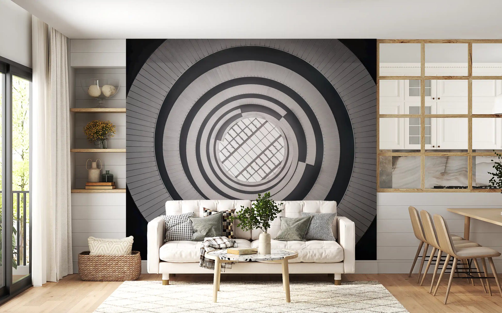 Concentric Skylight Perspective Wall Mural