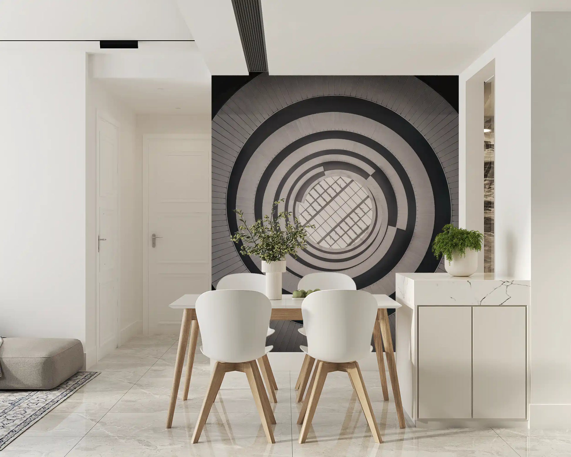 Concentric Skylight Perspective Wall Mural
