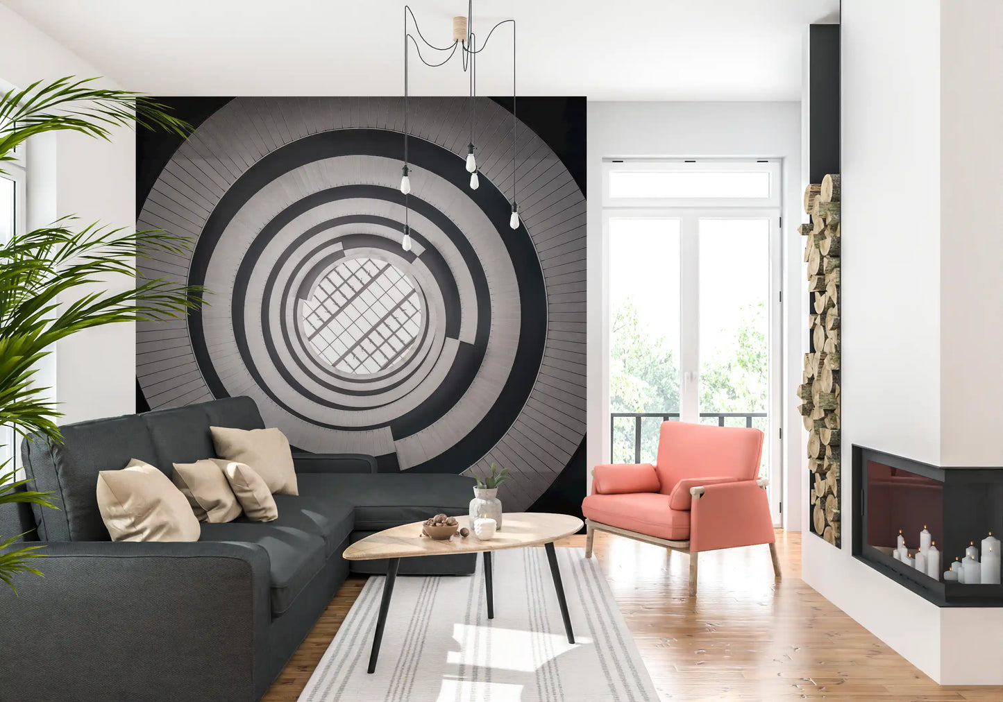 Concentric Skylight Perspective Wall Mural