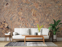 Rustic Swirling Bark Motif Wall Mural