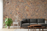 Rustic Swirling Bark Motif Wall Mural