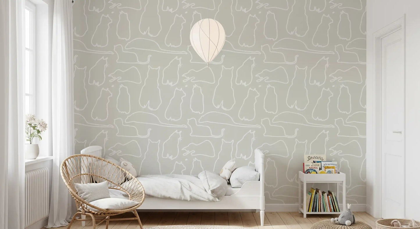 Munki and the Spot - Beige Wallpaper⁠