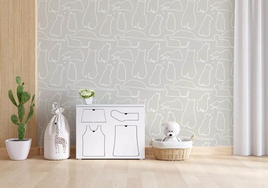 Munki and the Spot - Beige Wallpaper⁠
