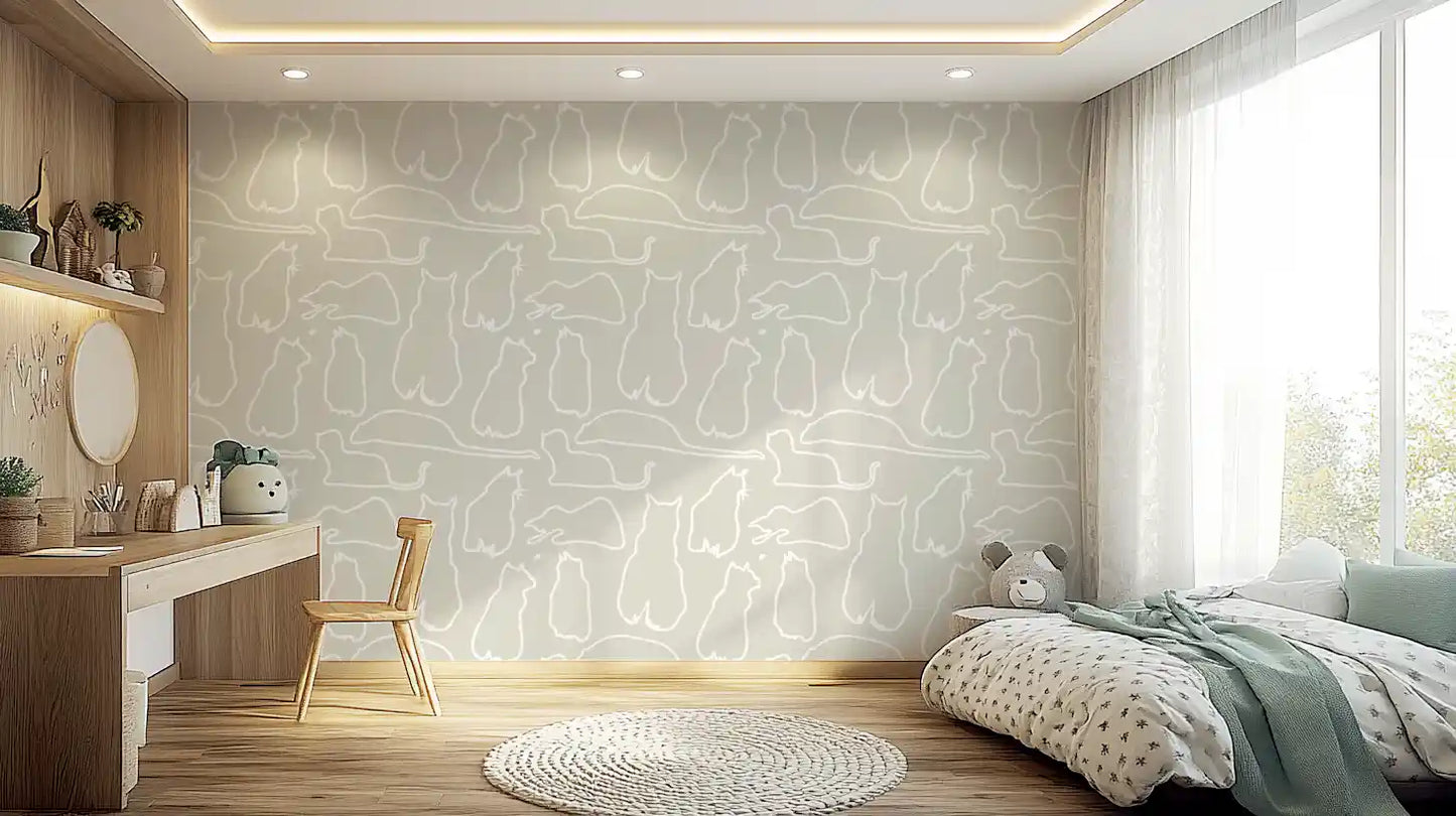 Munki and the Spot - Beige Wallpaper⁠