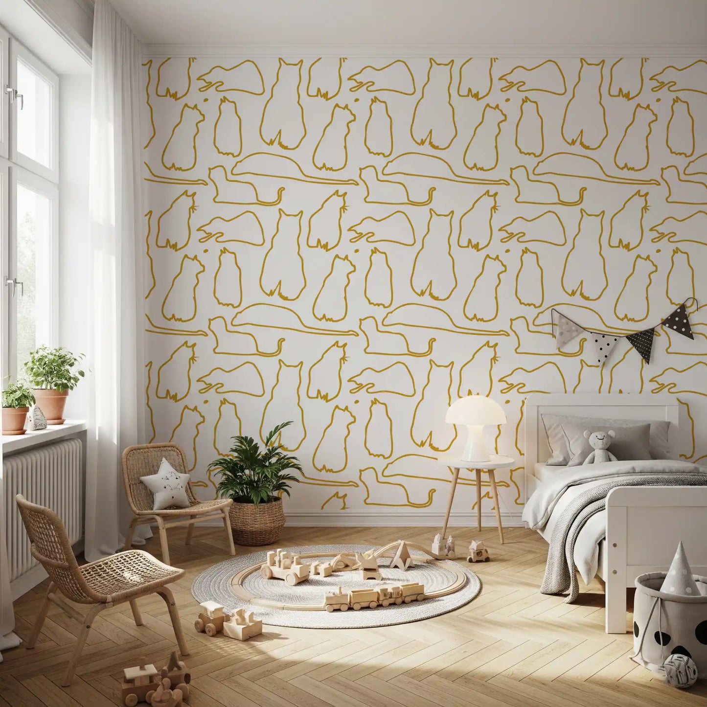 Munki and the Spot - Mustard Wallpaper⁠