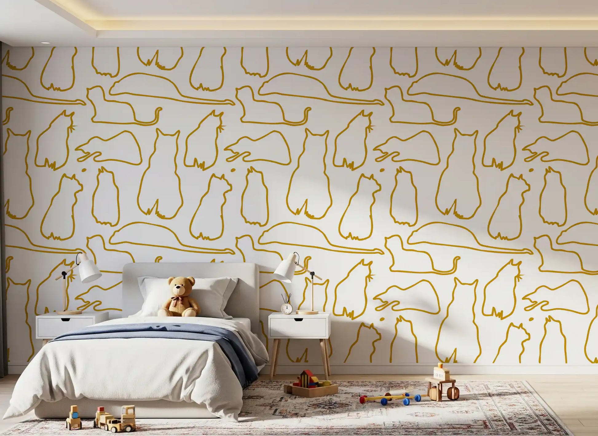 Munki and the Spot - Mustard Wallpaper⁠
