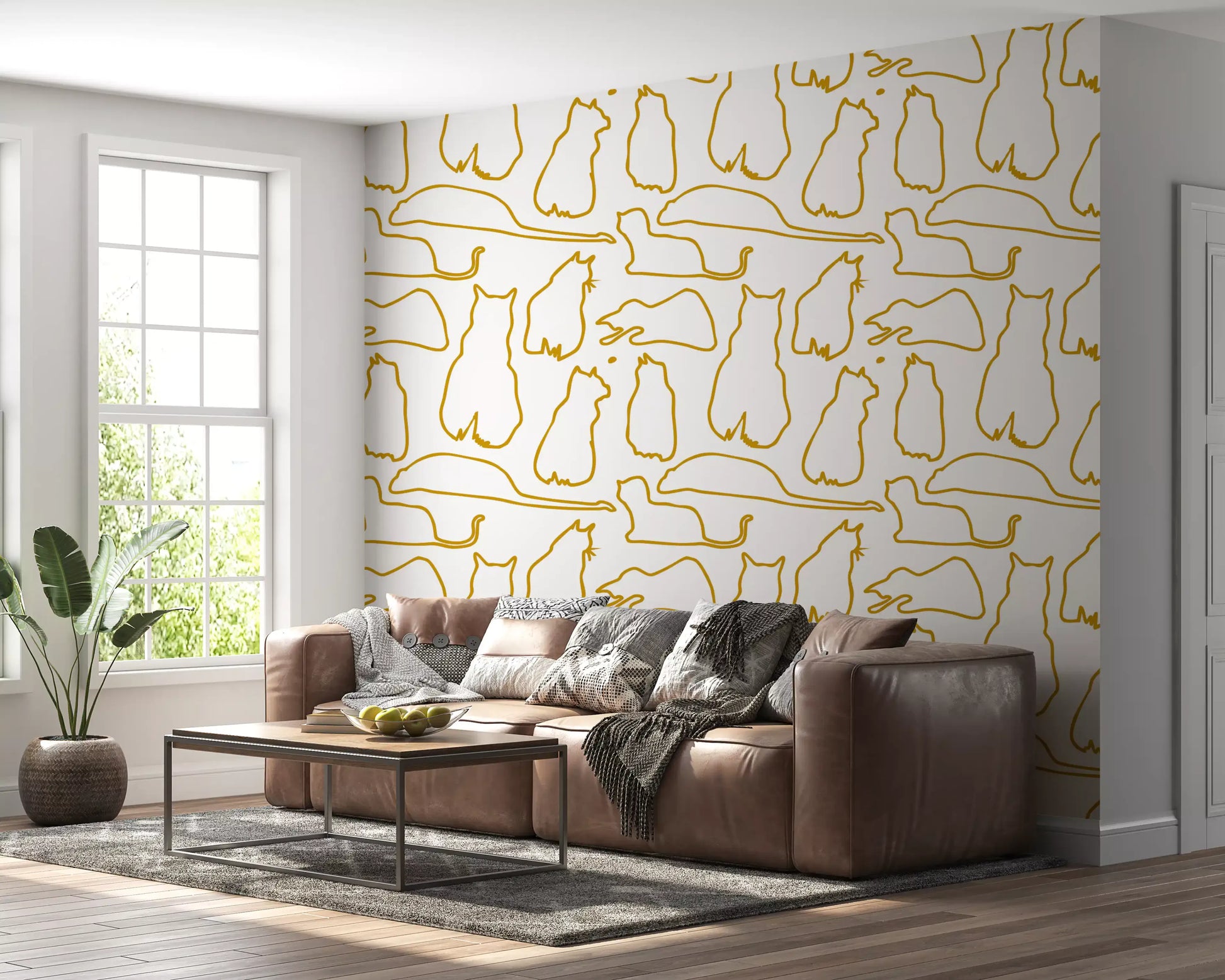 Munki and the Spot - Mustard Wallpaper⁠
