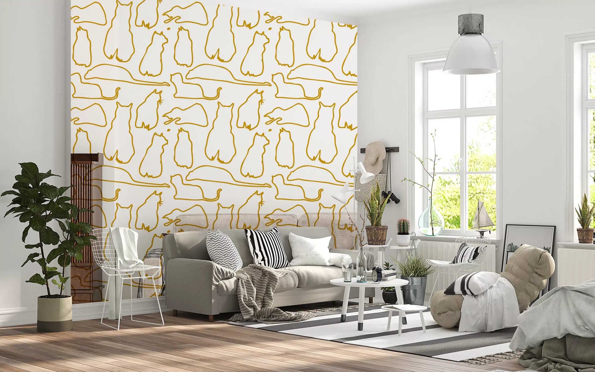 Munki and the Spot - Mustard Wallpaper⁠
