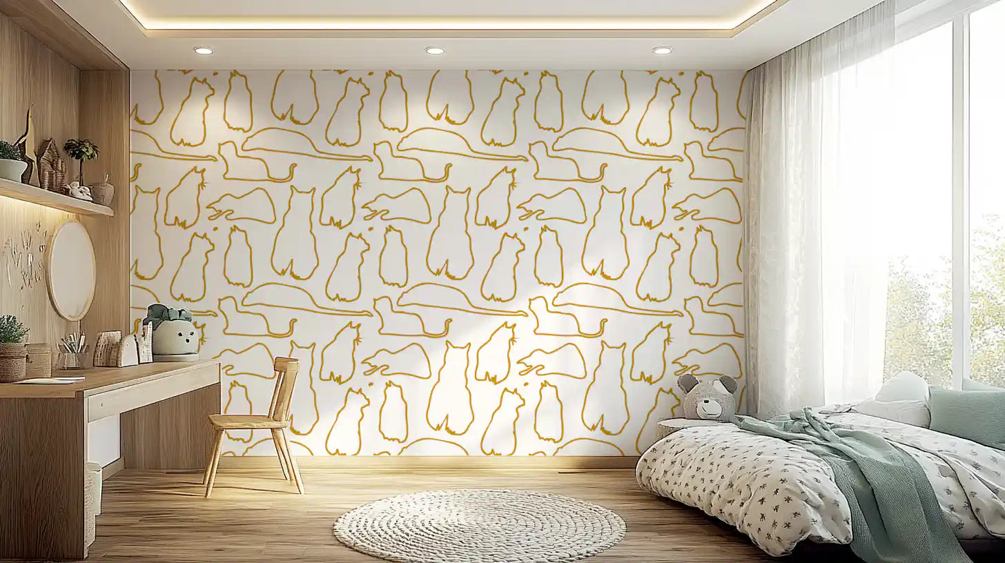 Munki and the Spot - Mustard Wallpaper⁠
