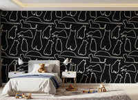 Munki and the Spot - Black Paper & Cream Wallpaper⁠
