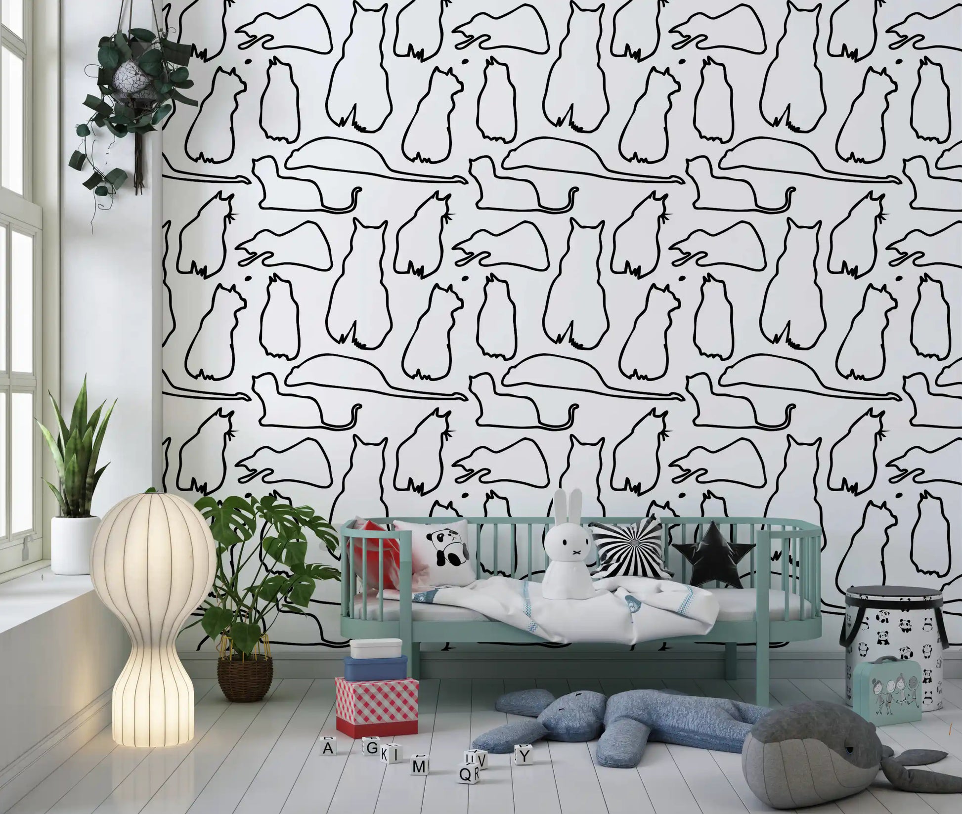 Munki and the Spot - Black & White Wallpaper⁠