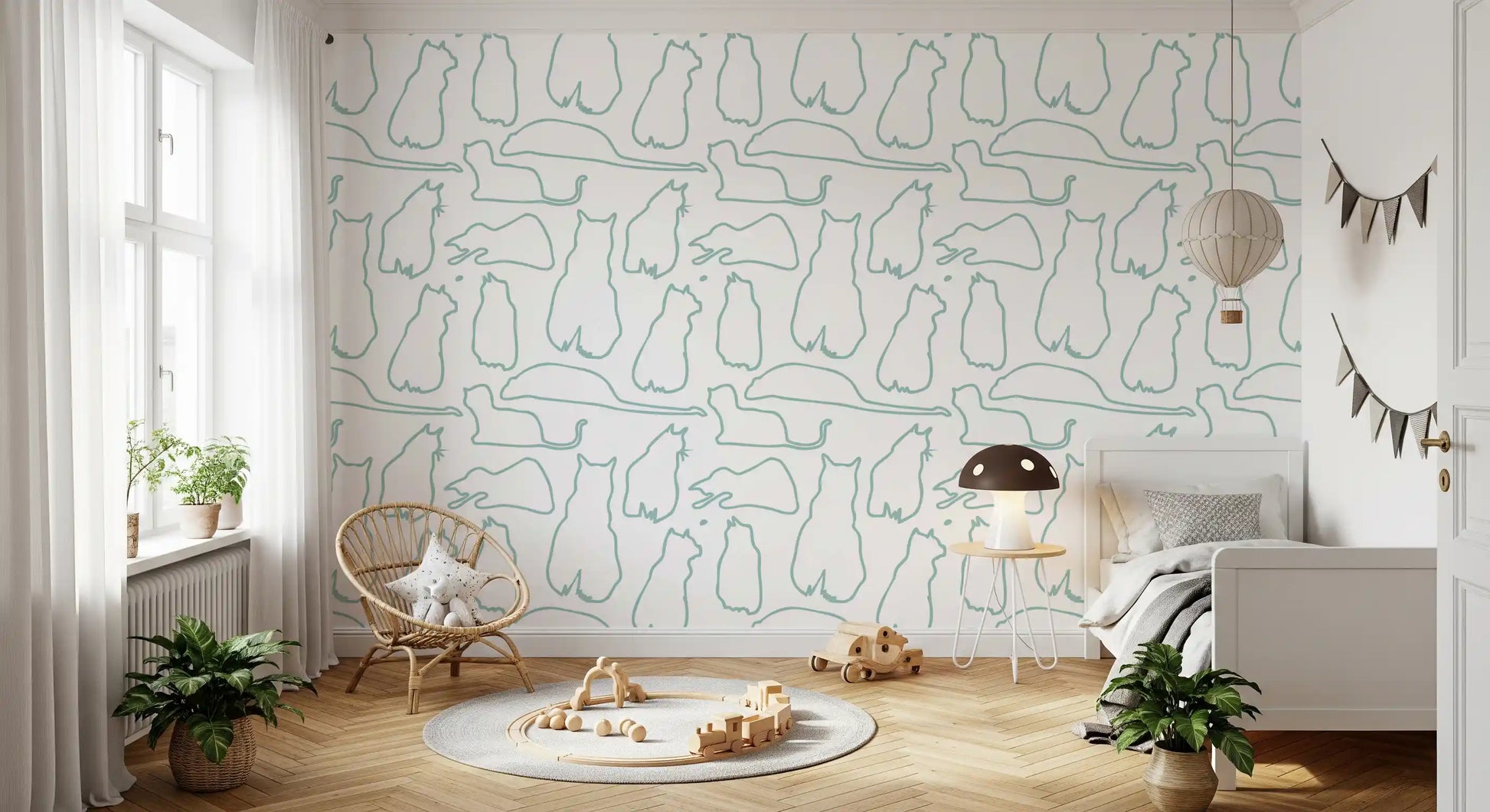 Munki and the Spot - Pale Teal Wallpaper⁠