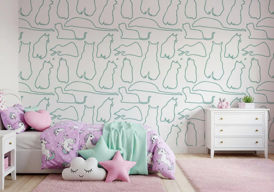 Munki and the Spot - Pale Teal Wallpaper⁠