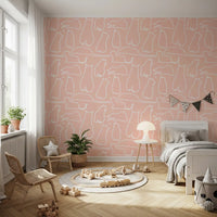 Munki and the Spot - Blush Pink Wallpaper⁠