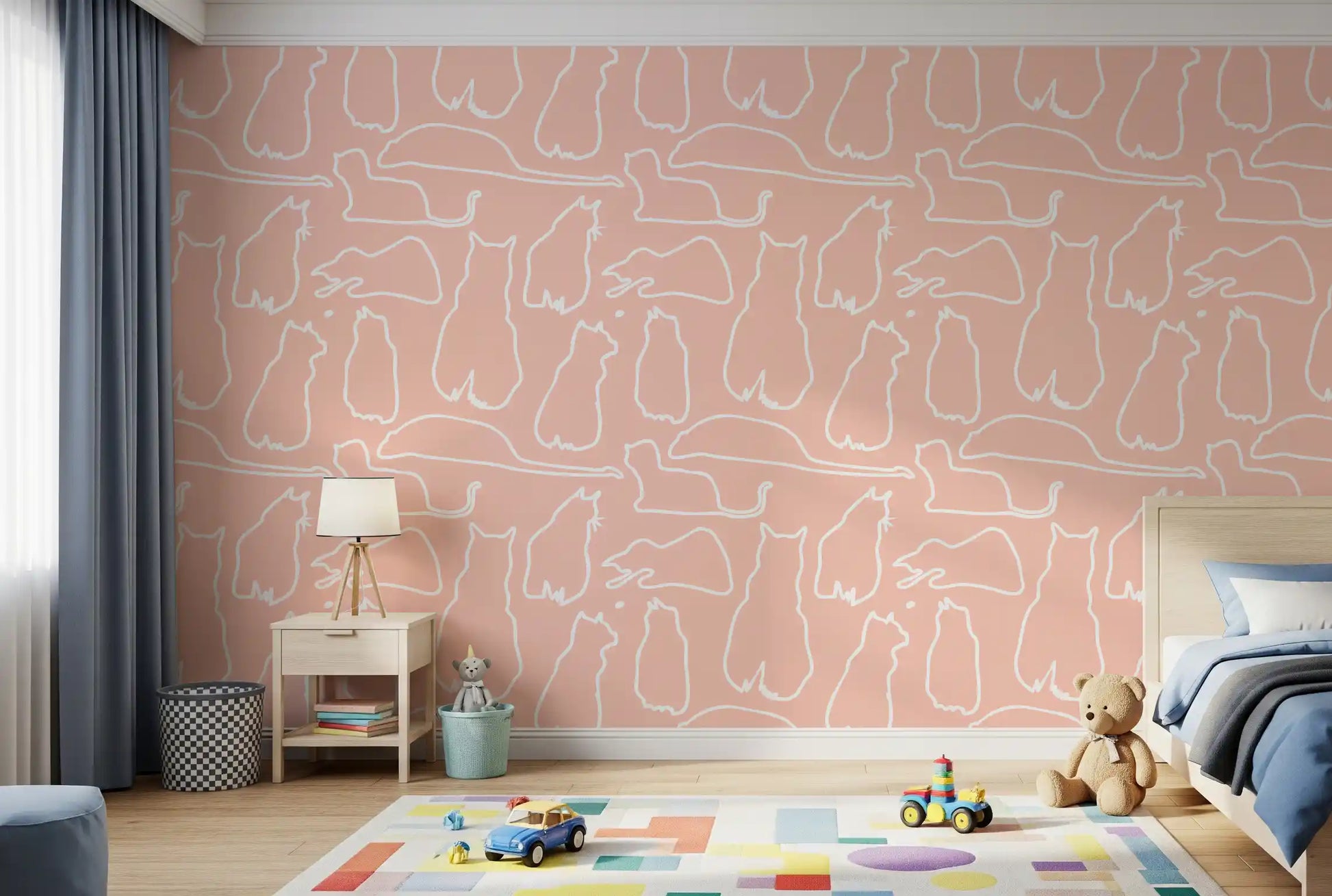 Munki and the Spot - Blush Pink Wallpaper⁠