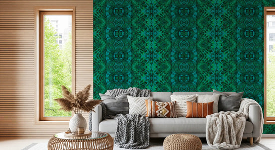 Emerald Green Botanical Baroque - BELLAGIO Wallpaper⁠